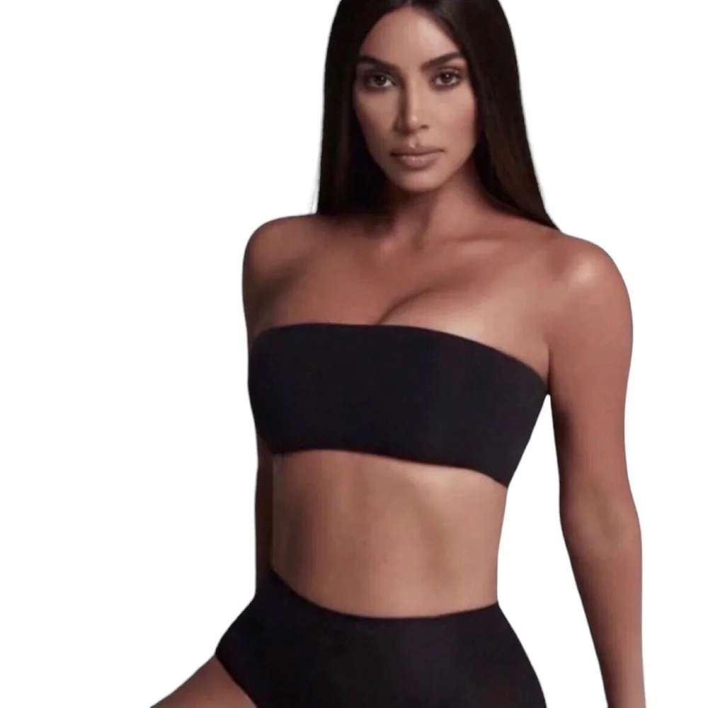 Skims Fits Everybody Bandeau Bralette Black Size 2X Smoothing Bra - Picture 2 of 6